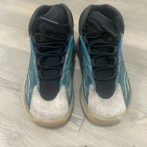 Yeezy Kids Black and Blue Sneakers